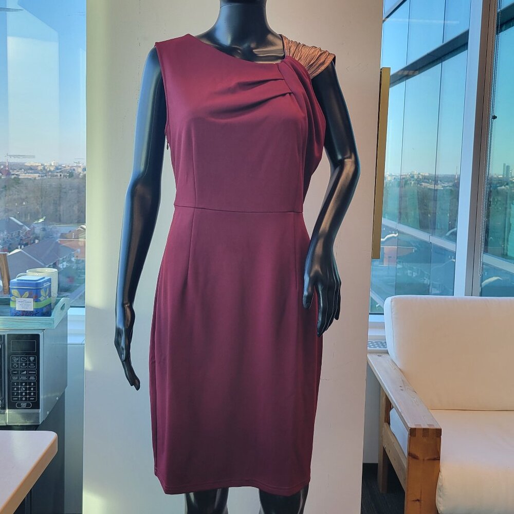 Allegra K Maroon colored sleeveless dress